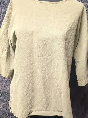 Light Green Textured Boatneck Top